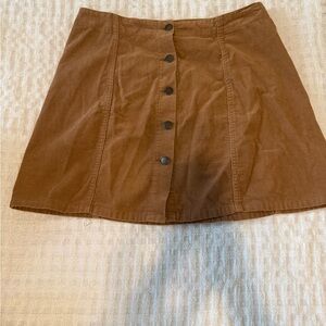 Brown Button-Front Women's Skirt